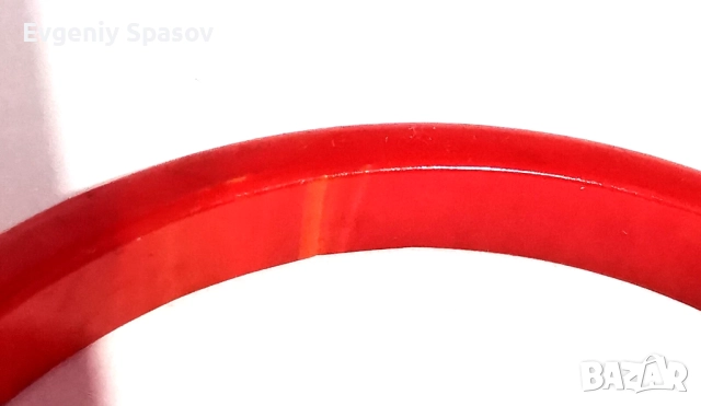 Ретро Гривна Фатуран Истински Бакелит от 1950те Червен Черешов цвят шарка при осветяване, снимка 10 - Гривни - 51949533