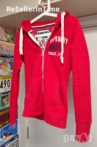 Дамски суичър Superdry в червено 