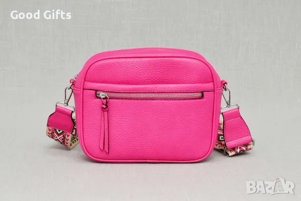 Малка розова дамска чанта с орнаменти на дръжката, снимка 4 - Чанти - 49181277