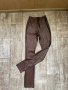 Нов висока талия кафяв еластичен ежедневно елегантен панталон , снимка 2