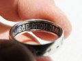 мъжки сребърен пръстен, Стариннен сребърен пръстен с думи към Исус в релефен надпис - връзка с бога , снимка 4