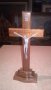 поръчан-Кръст С ХРИСТОС от дърво и метал на поставка-25Х11Х4СМ, снимка 2