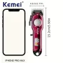 Професионалнa машинка Kemei, LED дисплей, Регулируема глава, 4 приставки, USB, Безжичнa, снимка 3