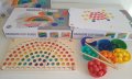 Rainbow wooden clip beads мултифункционална игра с мъфини, топчета и шаблони от дърво , снимка 3