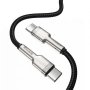 Кабел USB Type C - Type C M/M 1m 100W Baseus CATJK-C01 Черен Cable USB Type-C to Type-C, снимка 2