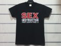 Нова мъжка тениска с трансферен печат SEX INSTRUCTOR first lesson free, снимка 3