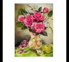 5D, Диамантен гоблен, ваза с цветя, снимка 1 - Гоблени - 32792284