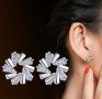 Сребърни Обеци Ледено цвете - 925 печат сребро BA230, снимка 4