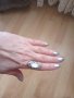 Стар сребърен пръстен 925 с натурален седеф става за всички размери , снимка 9