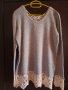 блуза плетиво с дантела размер Л-ХЛ, снимка 1 - Блузи с дълъг ръкав и пуловери - 27239343