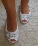 Бели равни обувки от естествена кожа  - 36 номер , снимка 1 - Дамски ежедневни обувки - 37769290