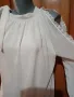 ДАМСКА БЯЛА ОФИЦИАЛНА БЛУЗА с отворени рамена - Размер М / L , снимка 2