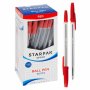 Химикалка CRISTAL с капачка, червена, 50 броя 144363, снимка 1 - Ученически пособия, канцеларски материали - 37482502