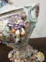 Sitzendorf фигурална ваза с капак 40см/стара Зицендорф порцеланова урна с цветя и ангелче-херувим, снимка 7