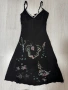 Елегантна черна рокля с флорални мотиви - размер S/M, снимка 1