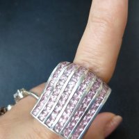 Уникален сребърен пръстен проба 925 / морганит, снимка 4 - Пръстени - 40455917
