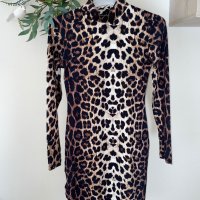 Елегантна официална еластична тигрова леопардова рокля 100% микрофибър , снимка 6 - Рокли - 43245511