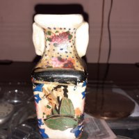 Сатцума Satsuma стара малка ваза порцелан миниатюрна, снимка 5 - Антикварни и старинни предмети - 43170888