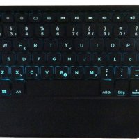 Безжична Bluetooth клавиатура с 7 цветна подсветка, акумулаторна батерия, метална основа, снимка 2 - Клавиатури и мишки - 40732024