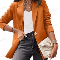 Ново дамско едноцветно ежедневно сако с дълъг ръкав, 8цвята - 023, снимка 3 - Сака - 39258787