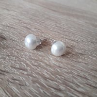 Сребърни обеци с перли, снимка 1 - Обеци - 32451072