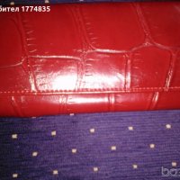 Дамска червена чанта от висококачествена еко кожа-една фиксирана дръжка,подвижна презрамка, снимка 4 - Чанти - 28681789