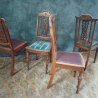 Старинни столове с маса, снимка 4 - Столове - 38043670