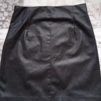 Нова кожена черна пола H&M, снимка 2 - Поли - 40348736