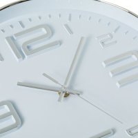 Стенен часовник пластмасов сребрист Ø30см, снимка 2 - Стенни часовници - 44067340