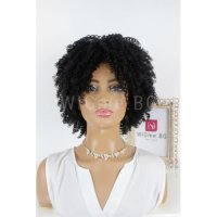 Kъдрава черна перука в афро стил Кая, снимка 1 - Аксесоари за коса - 34912985