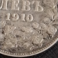 Сребърна монета 1 лев 1910г. Царство България Цар Фердинанд първи 43053, снимка 4 - Нумизматика и бонистика - 43966030