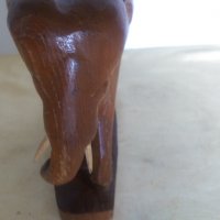 Африкикански слон от Махагон, снимка 4 - Антикварни и старинни предмети - 26509631