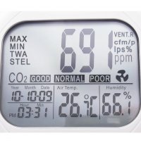 Настолен монитор за измерване качеството на въздуха в затворени помещения CO2, снимка 6 - Други инструменти - 21708879