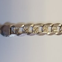 Красива сребърна гривна с плоско-гравирани елементи , снимка 1 - Гривни - 44846376