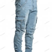 Нов стил мъжки тесни дънки със странични джобове, 2цвята - 023, снимка 5 - Дънки - 39286924