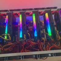 Mining RIG 8 броя карти ATI RADEON RX 6600XT 8БРОЯ – 400 mh/s – 4800 лева, снимка 8 - Работни компютри - 32753976