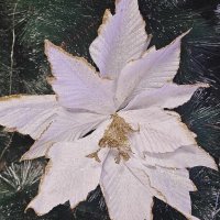 Коледна звезда декорация за елха White Christmas, снимка 1 - Декорация за дома - 42976496