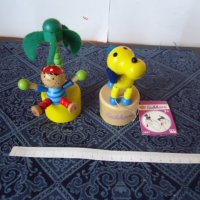 дървена играчка марионетка,пират на остров с палма,жълто кученце Eichhorn, снимка 1 - Други - 32697580