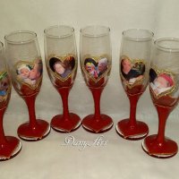 Ръчно рисувани и декорирани чаши за вино, снимка 17 - Чаши - 33593595