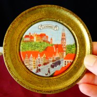Бронзова чиния с изображение от Landshut,порцелан. , снимка 4 - Антикварни и старинни предмети - 26872592