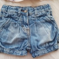 Къси дънкови панталони и туника 3-6 месеца, снимка 3 - Бебешки дънки - 32612836