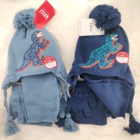 Комплект шапка, шал и ръкавици за момче 1-4г, снимка 12 - Шапки, шалове и ръкавици - 34681275