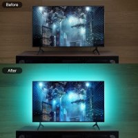 LED лента Bluetooth TV LED светлина за 85-100 инча RGB 5050, 7,5 m,Синхронизиране с музика, снимка 2 - Лед осветление - 43359598