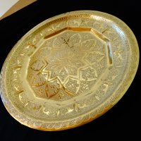 Старинен персийски поднос,плато 850 гр. , снимка 7 - Антикварни и старинни предмети - 29069052