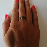 Сребърен пръстен с маркезит. Сребро проба 925. , снимка 2 - Пръстени - 38423913