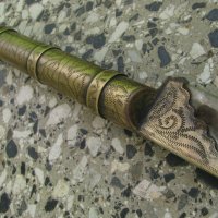 Ятагановиден нож каракулак дамаск-1858г, снимка 6 - Антикварни и старинни предмети - 34842236