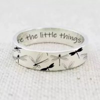 Сребърен пръстен с пеперуди водно конче, снимка 1 - Пръстени - 38061798