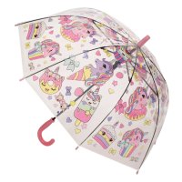 Детски чадър, Еднорози и кексчета, прозрачен, 65см, снимка 2 - Чадъри - 43844646