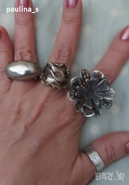 Три различни модели / Винтидж / Масивен дизайнерски сребърен пръстен проба 925 и Житен клас , снимка 1