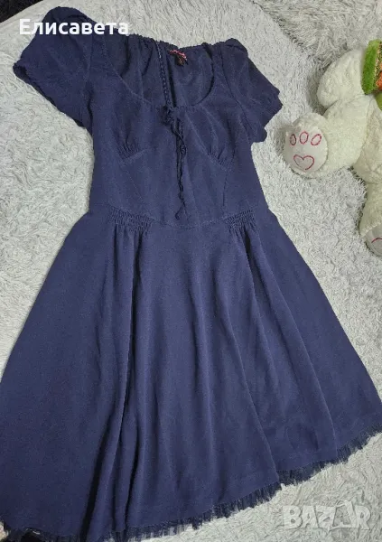 Дамска зимна рокля- тъмно синя , снимка 1